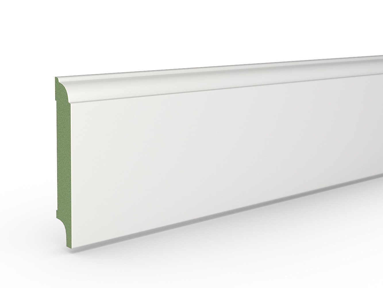 Listwa przypodłogowa MDF PLUS wilgocioodporna biała RF (262 cm x 8 cm x 1,8 cm) lakier półmatowy RAL 9003