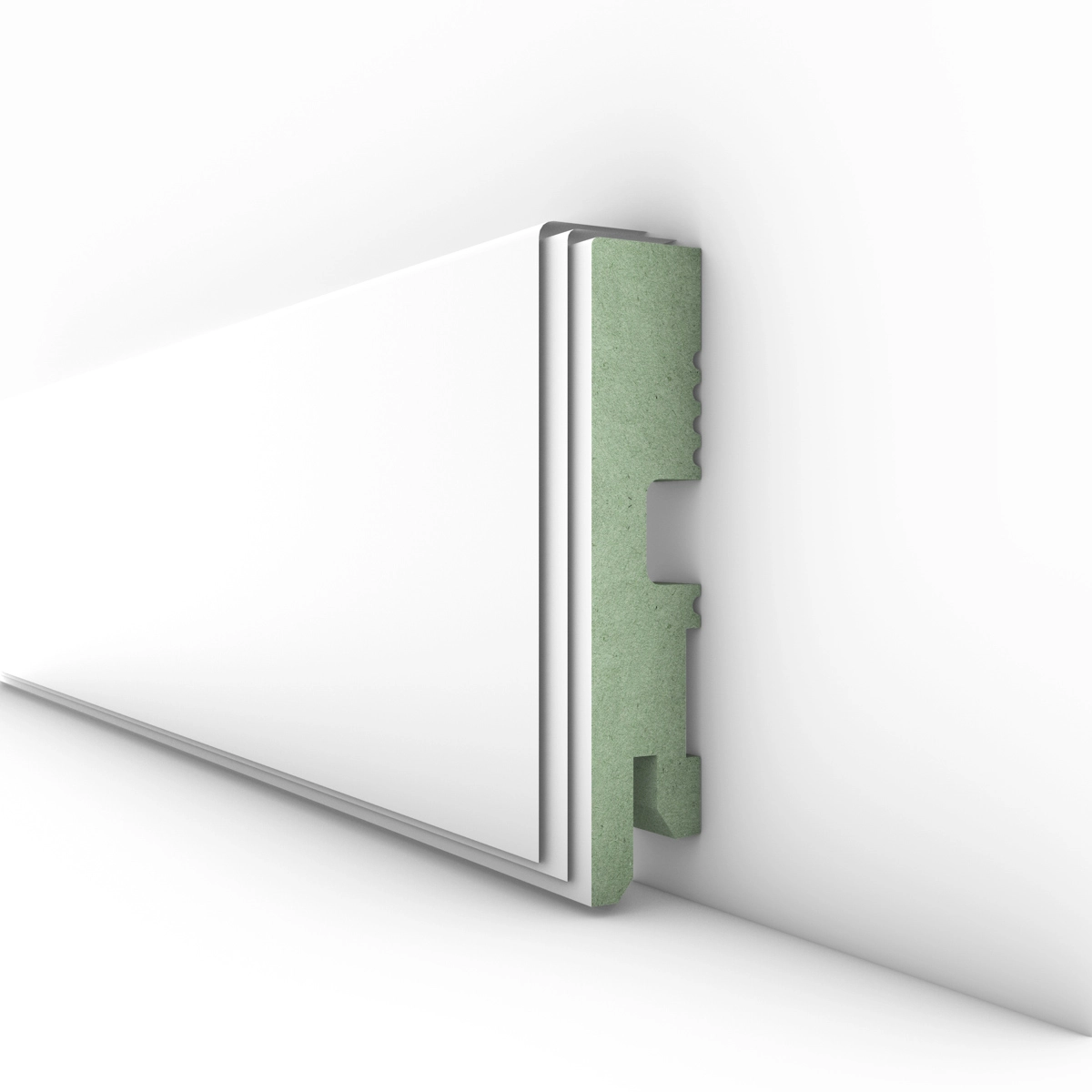 Listwa przypodłogowa mdf biała 10 cm detal powłoki lakierniczej