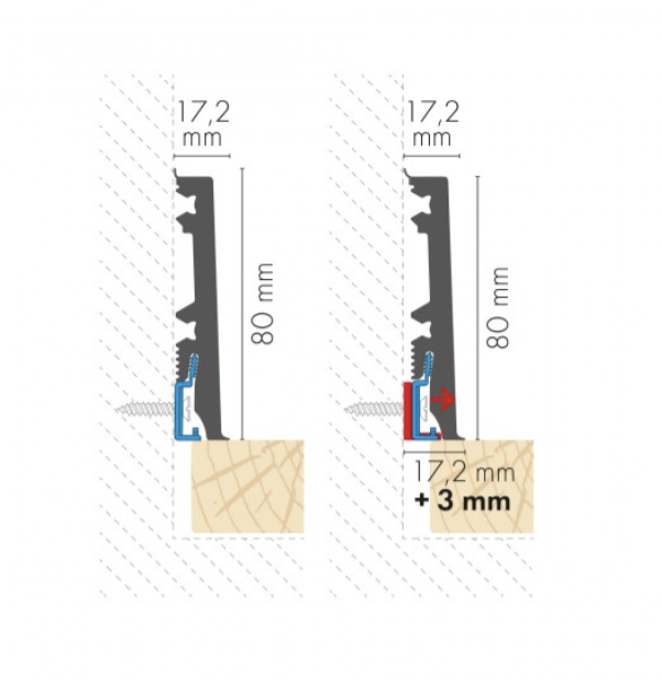 Listwa przypodłogowa PVC MASTERLINE 80 Pacyfik Mat