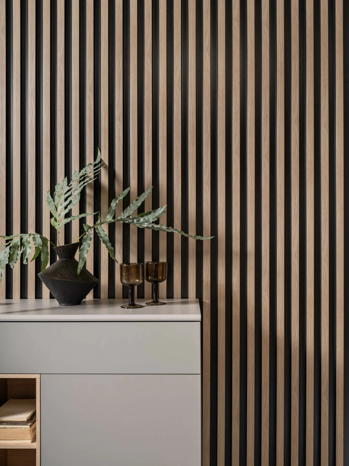 Lamela ścienna Dąb Szary L0303 wym. 270 x 2 x 11.5 cm, z PolyForce, w kolorze szary dąb