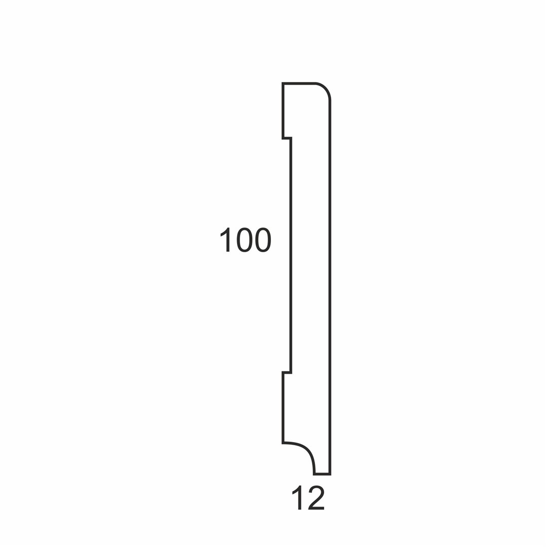 Listwa przypodłogowa MDF PLUS R3 biała półmatowa (244 cm x 10 cm x 1,2 cm) wilgocioodporna