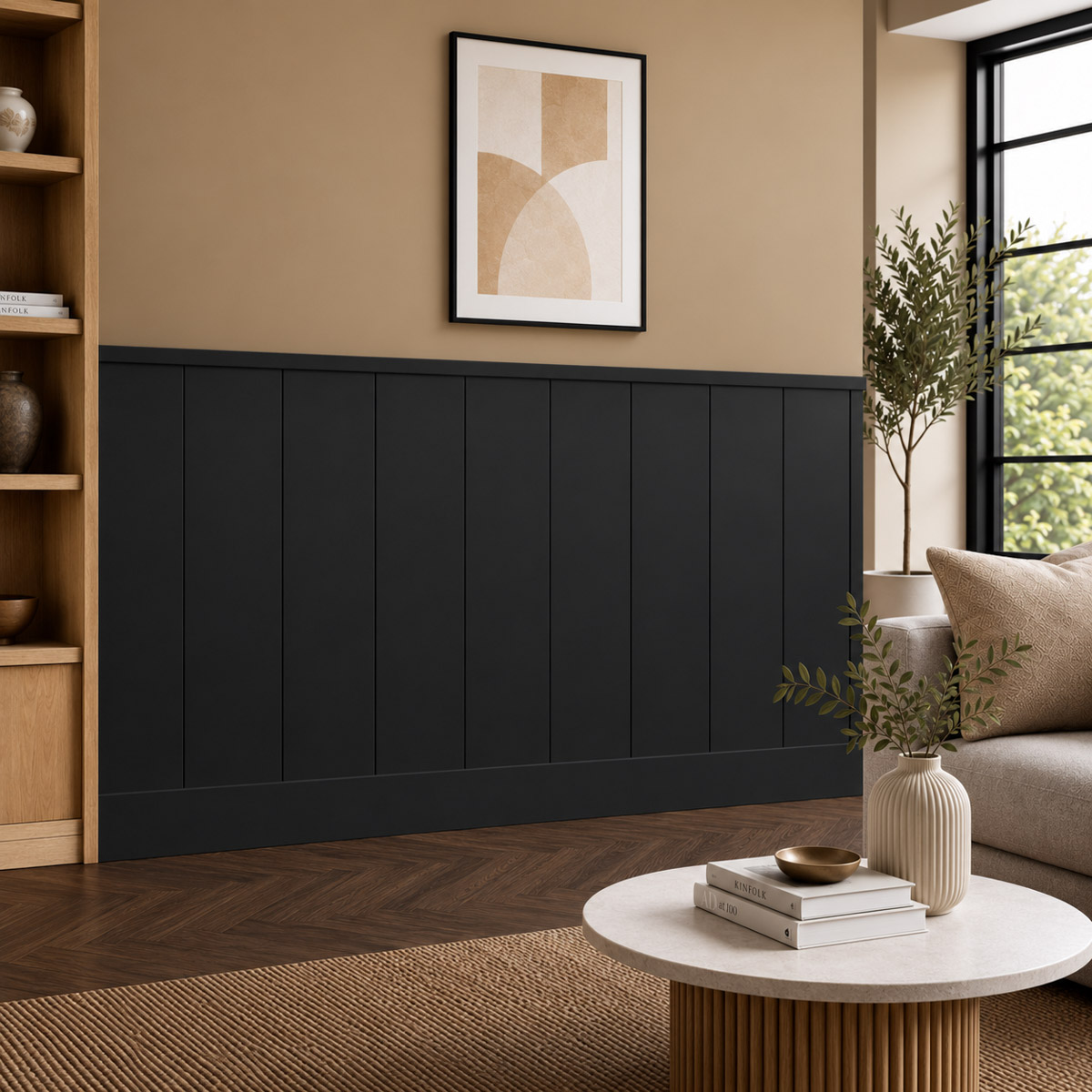 Boazeria ścienna LOFT do malowania - długość 200 cm, wysokość 114,5 cm + Farba czarny RAL9004