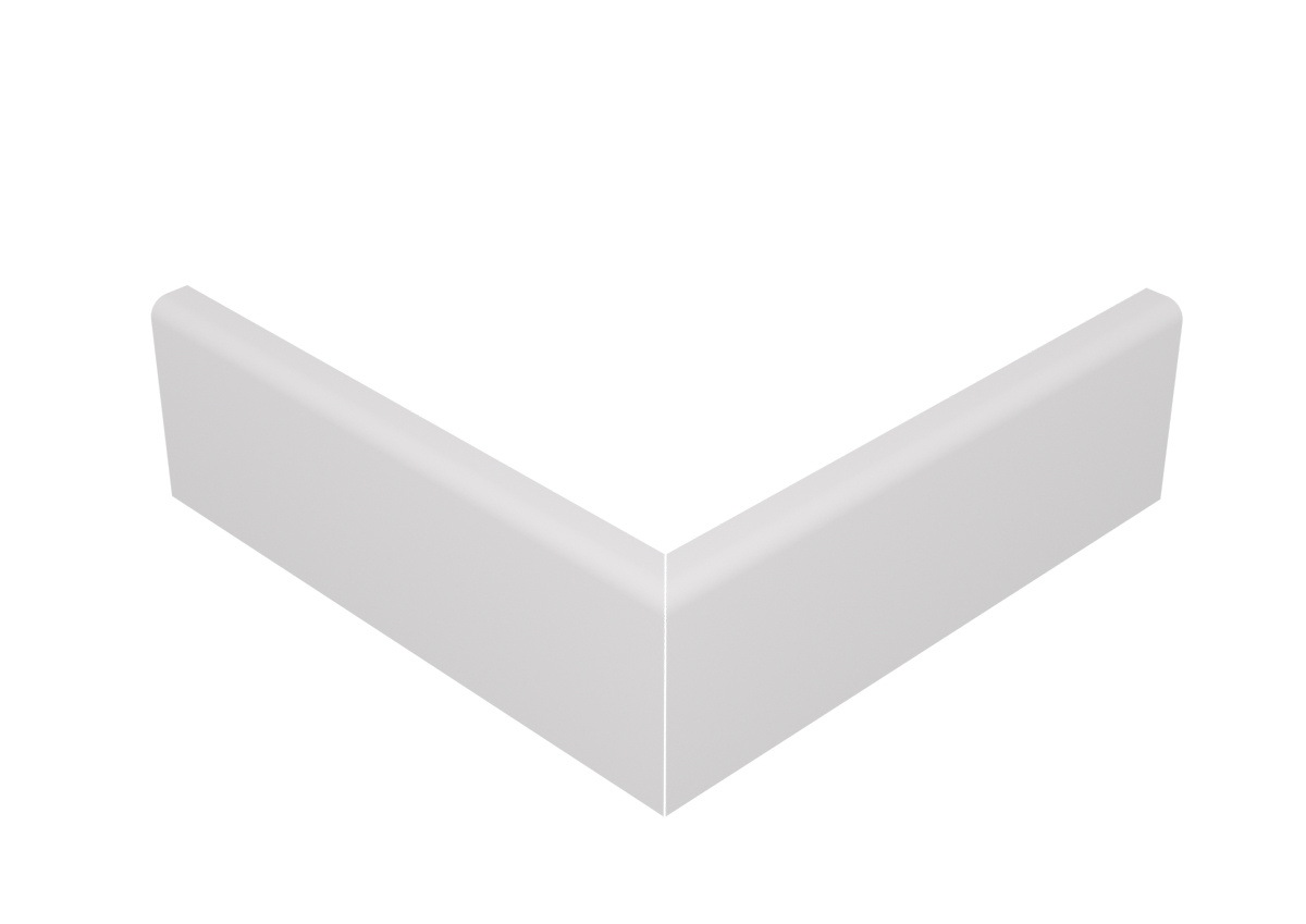 Narożnik zewnętrzny do listwy przypodłogowej lakierowany biały FOGE - LB1 8cm