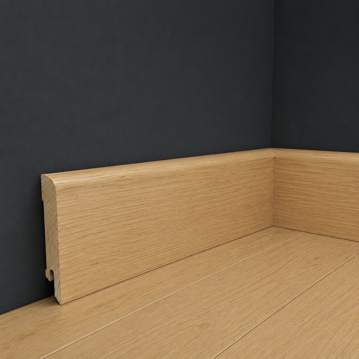 PRÓBKA 20 CM - Listwa przypodłogowa drewniana 70x15 mm - dąb lakierowany