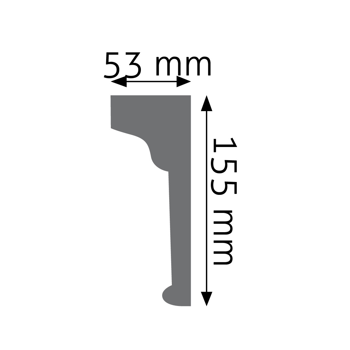 Listwa ścienna biała Creativa LNG-11, wym. 15.5 x 5.3 x 240 cm