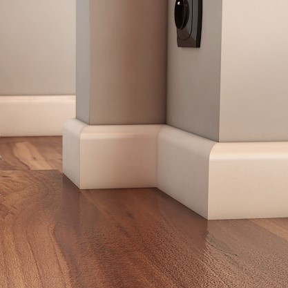 Listwa przypodłogowa MDF Plus R25 (262 cm x 8 cm x 1,6 cm) wilgocioodporna lakierowana biały RAL 9003 półmat