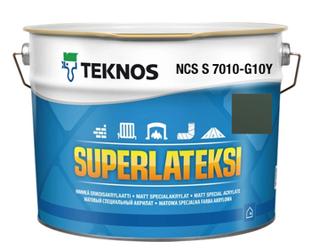 Teknos Superlateksi, matowa farba do boazerii, listew i sztukaterii, pojemność 0,9 L, kolor Grafit oliwkowy