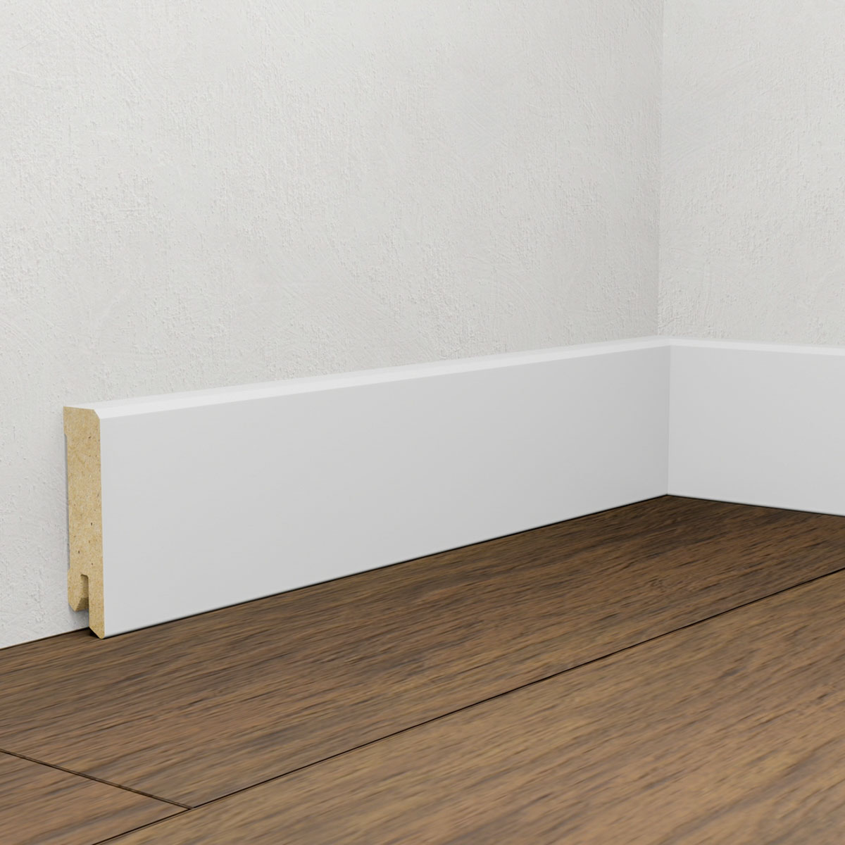 PRÓBKA 20 CM - Listwa przypodłogowa MDF Biała Premium, 60x14 mm, Pedross