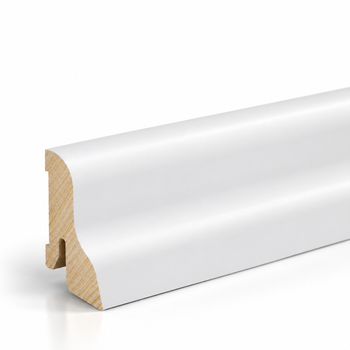 PRÓBKA 20 CM - Listwa przypodłogowa 40x22 mm - świerkowa Premium – biała, powłoka Polyblend, 4cm