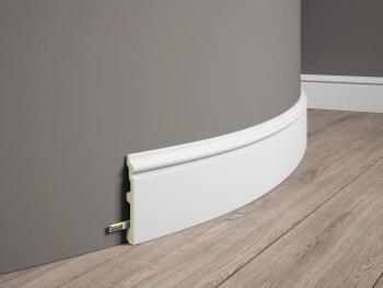 Listwa przypodłogowa biała MD358F wym. 200 x 1.4 x 11.7 cm, z Flex