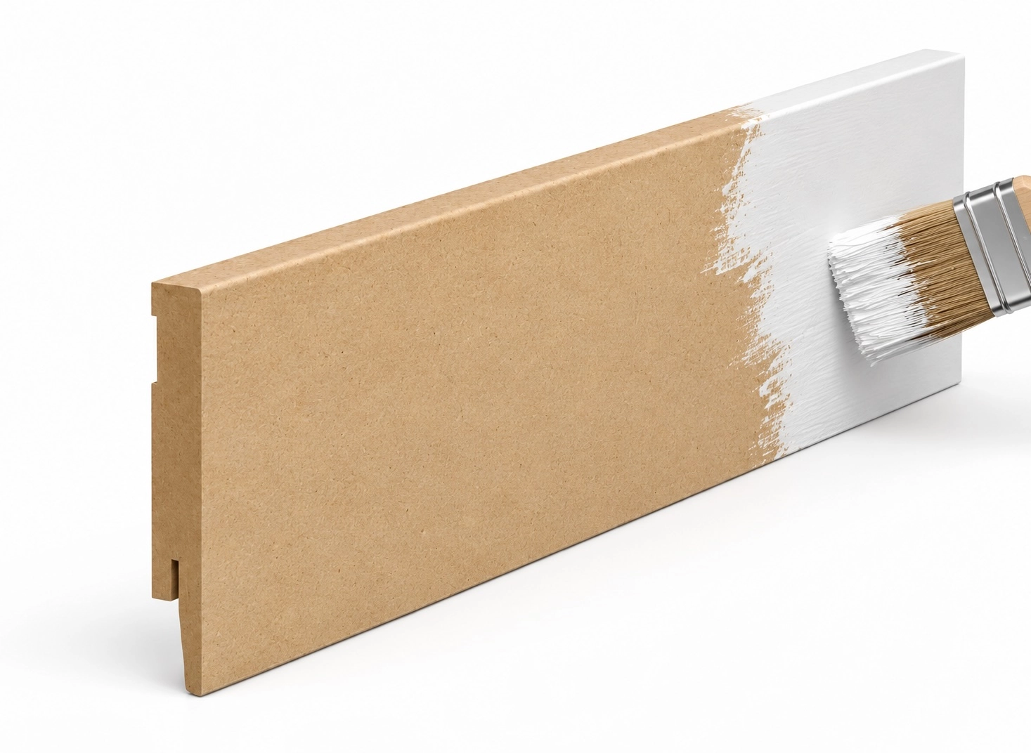 Surowa listwa przypodłogowa MDF DUO 12 cm – widok z przodu.