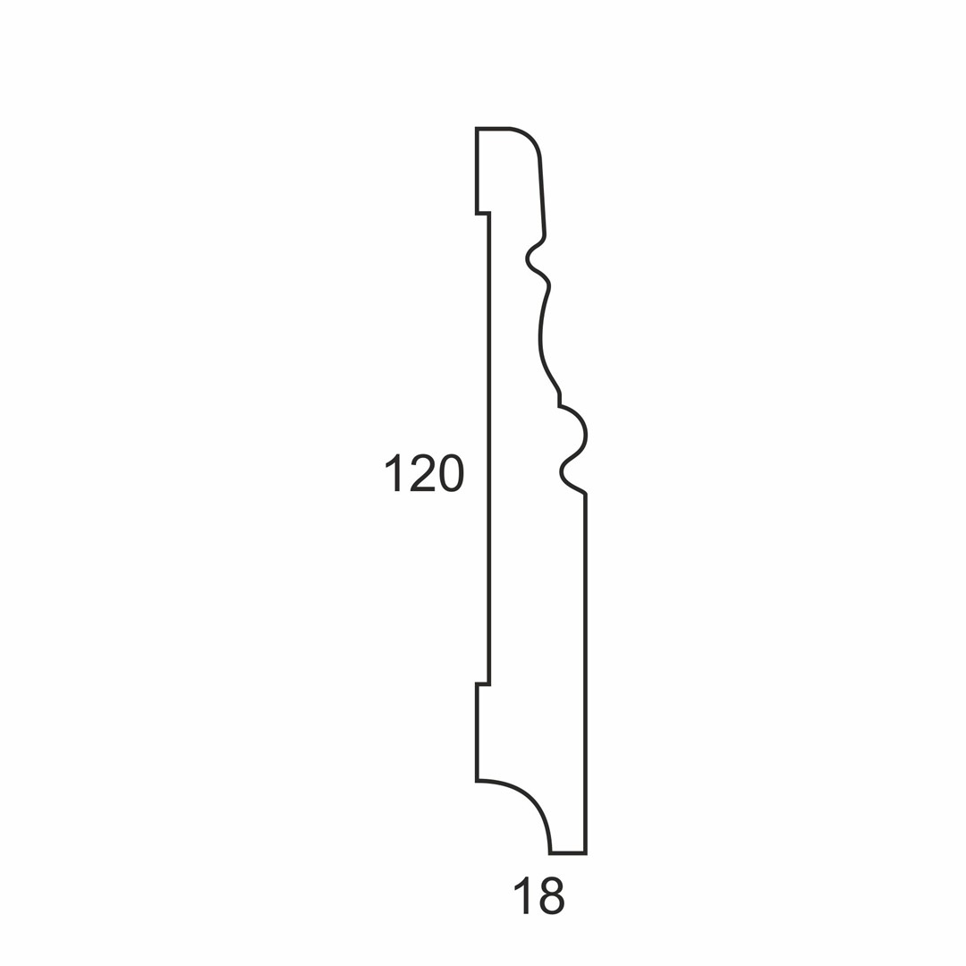 Listwa przypodłogowa MDF PLUS biała F4 (262 cm x 12 cm x 1,8 cm) wilgocioodporna lakier półmatowy RAL 9003