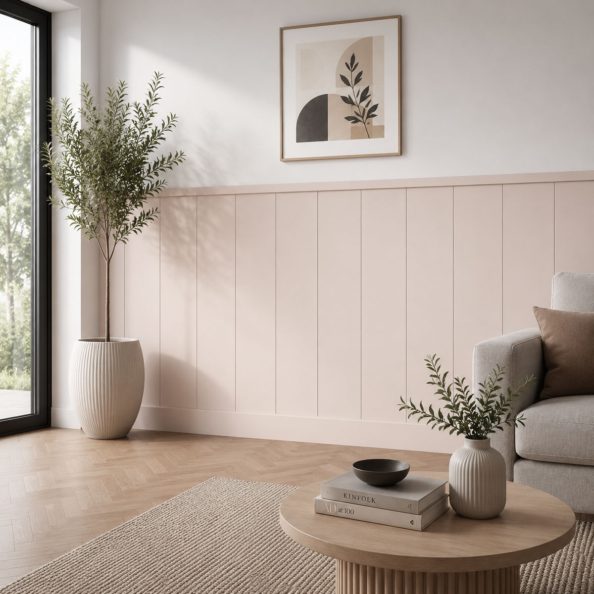 Boazeria ścienna LOFT do malowania - długość 200 cm, wysokość 114,5 cm + Farba Kaszmir