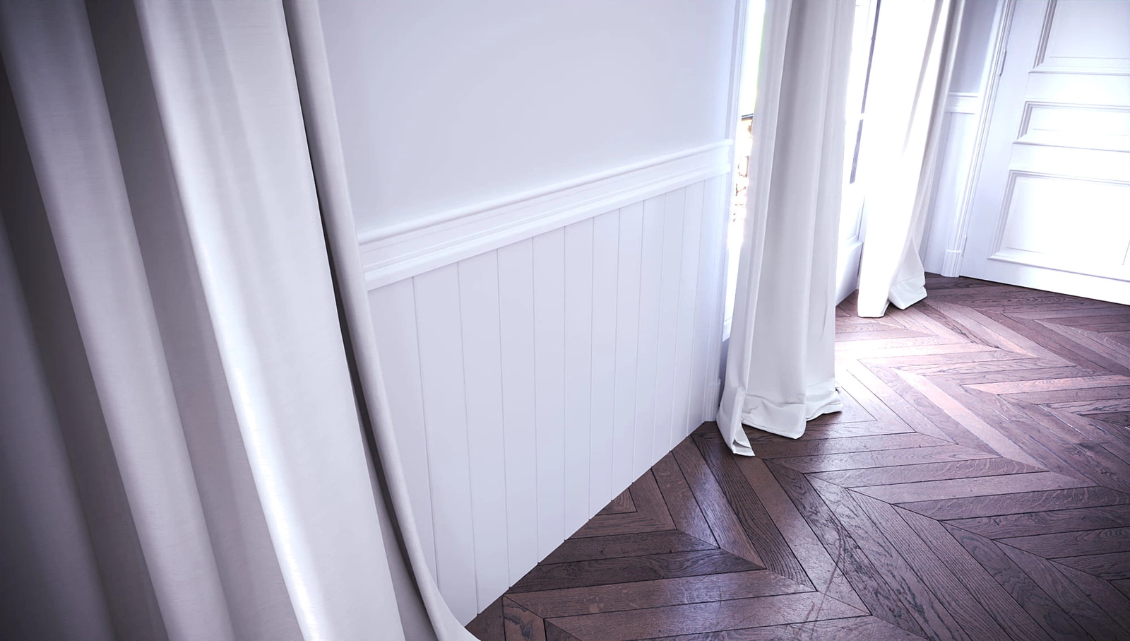 Lakierowana boazeria angielska PURE - wymiary 200 x 109 cm