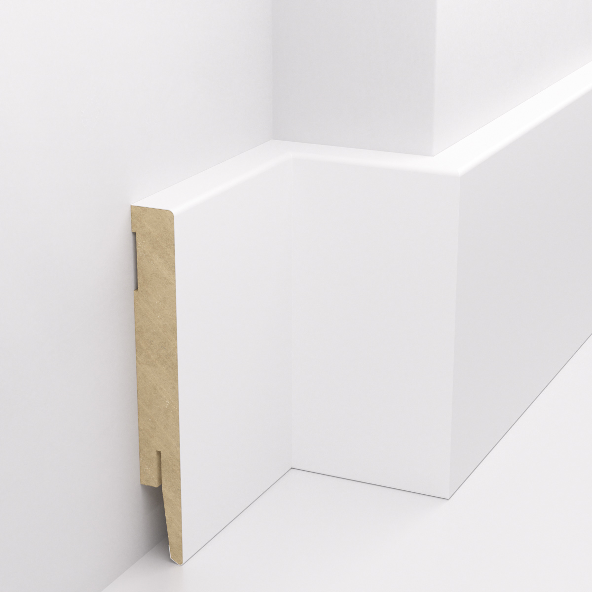 PRÓBKA 20 CM - Listwa przypodłogowa MDF - MX-PRIMA 12cm - Biała Premium