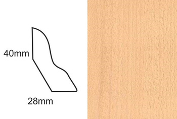 Listwa przypodłogowa fornirowana lakierowana LP50 (240 cm x 4 cm x 2,8 cm) buk