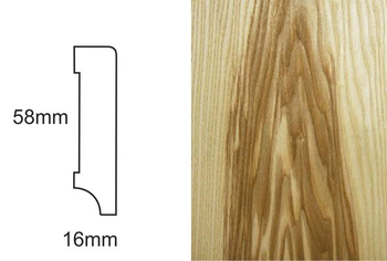 Listwa przypodłogowa fornirowana lakierowana CP58 (240 cm x 5,8 cm x 1,6 cm) jesion ciemny
