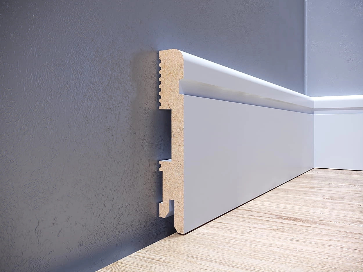 Listwa przypodłogowa MDF lakierowana biała FOGE LB2 - 10cm