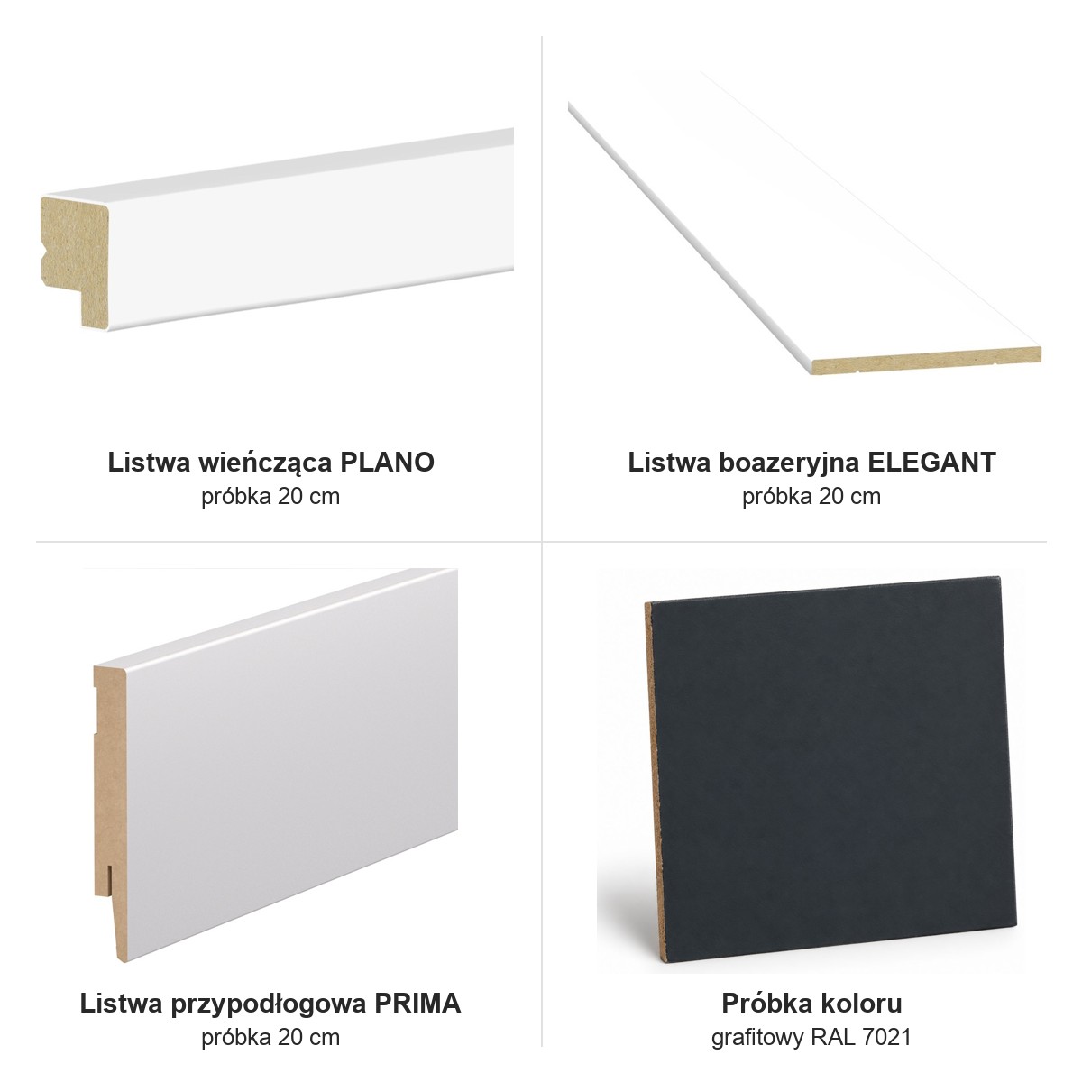 Boazeria ścienna FRAME do malowania + Farba grafitowy RAL7021 - zestaw próbek