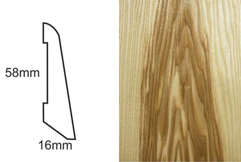 Listwa przypodłogowa fornirowana lakierowana LS58 (250 cm x 5,8 cm x 1,6 cm) jesion ciemny