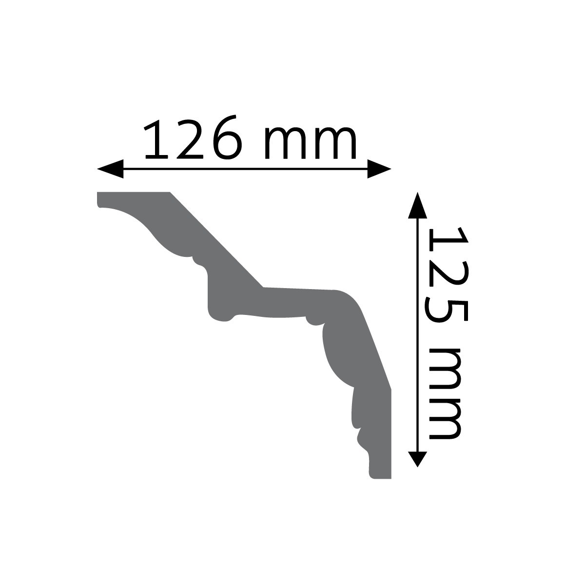 Listwa gzymsowa gładka Creativa LGG-34, wym. 12.6 x 12.5 x 240 cm