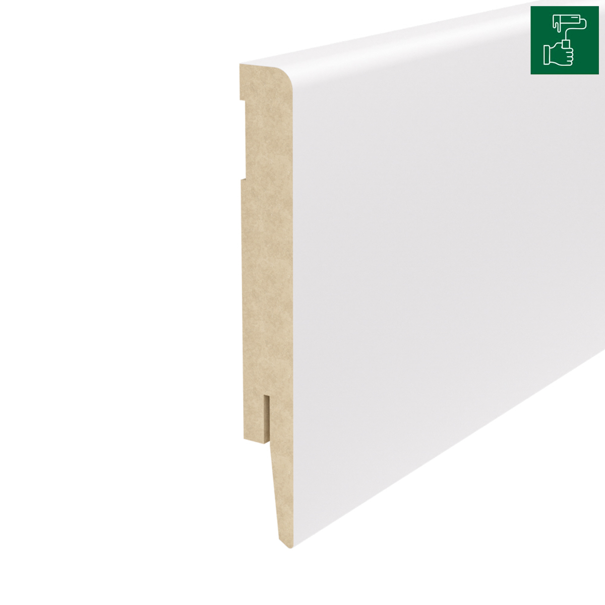 Listwa przypodłogowa MDF TRIO R5, do malowania, 12cm