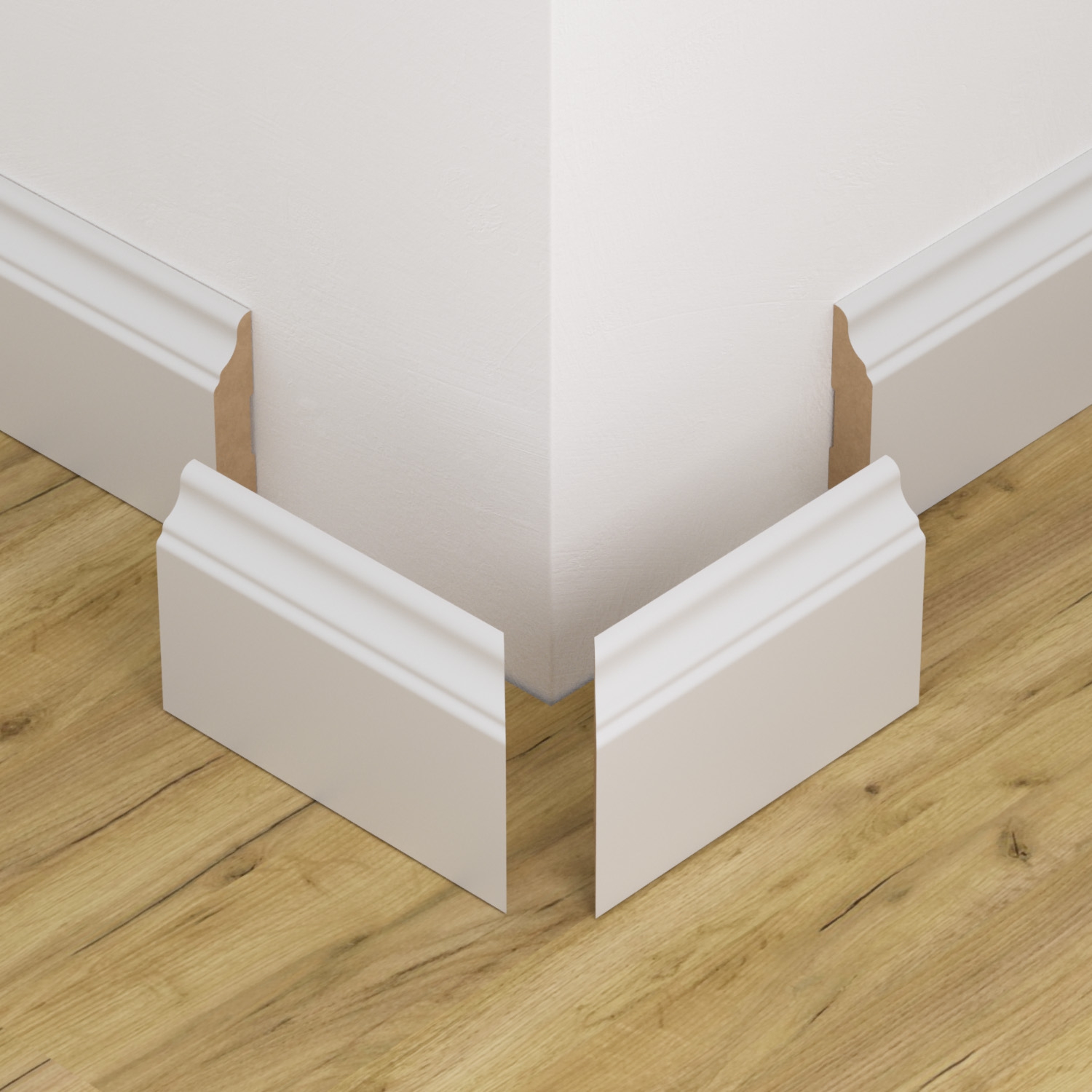 Narożnik zewnętrzny do listwy przypodłogowej lakierowany biały z wodoodporną powłoką HAVANA 12cm