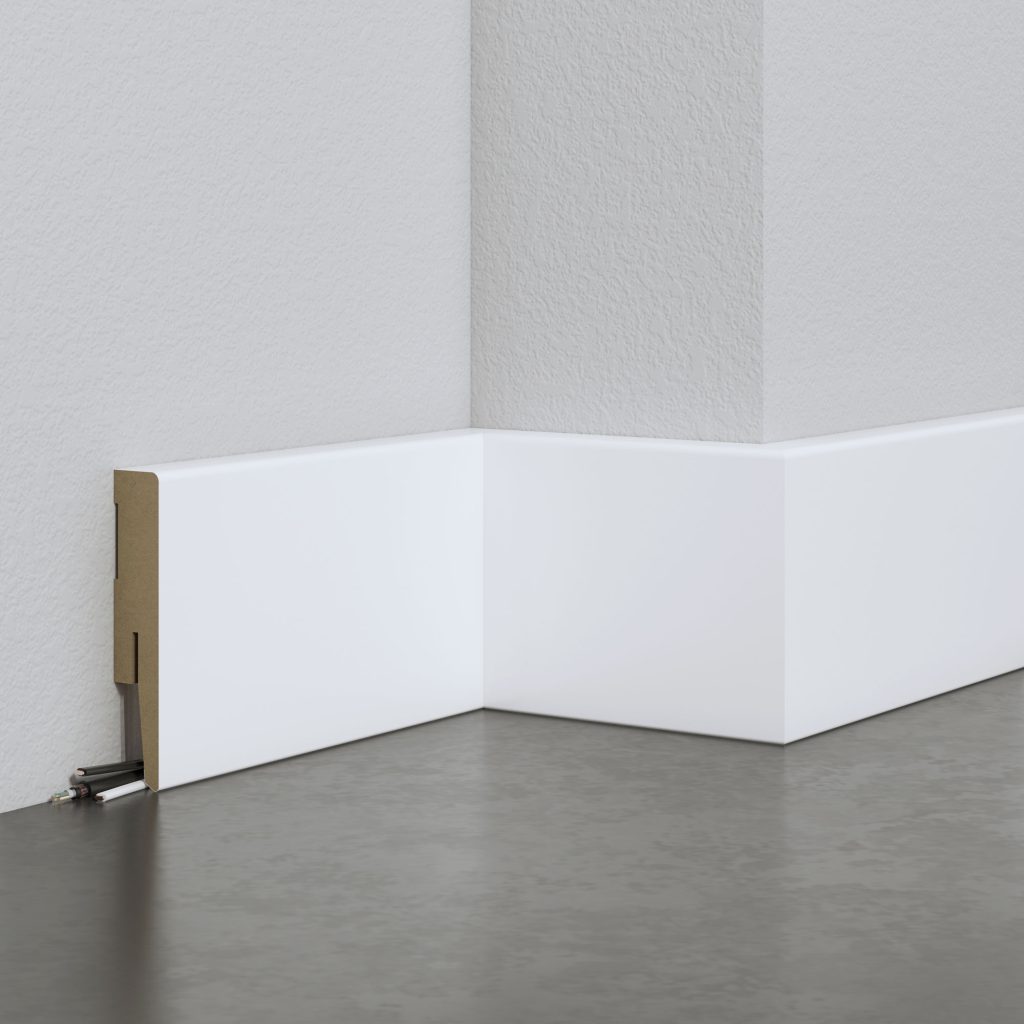 Listwa przypodłogowa MDF - DUO 12cm - Biała Premium