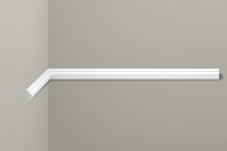 Listwa ścienna gładka Creativa LPC-02, biała, wym. 4 x 1.8 x 244 cm