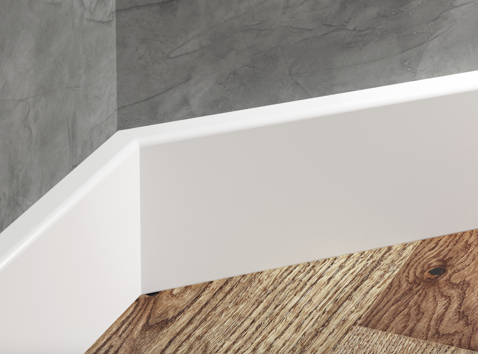 Biała Listwa przypodłogowa cokół Creativa STL80 - PVC – Status Line 220 cm