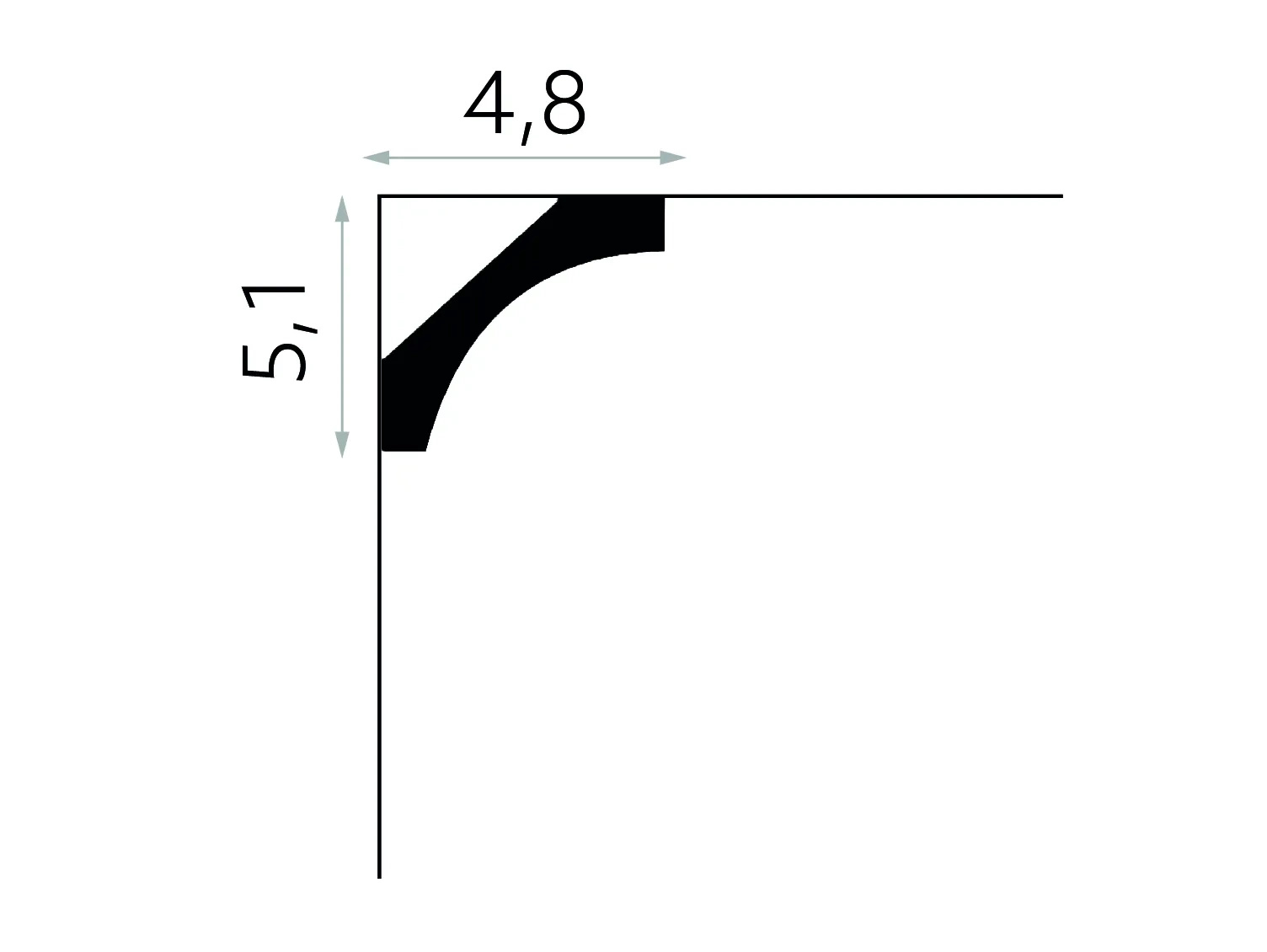 Listwa przysufitowa elastyczna MDB210F biała wym. 200 x 5 x 5 cm, z Flex