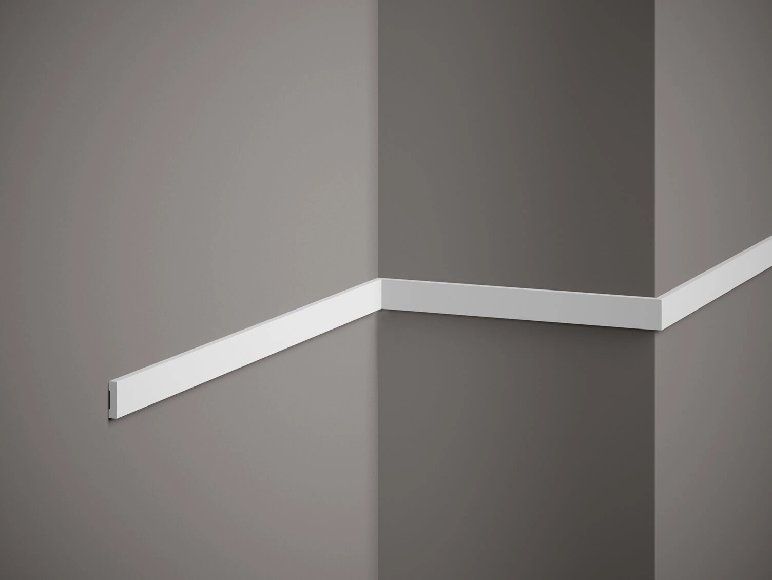 Listwa ścienna MD012 biała wym. 200 x 0.5 x 2 cm, z PolyForce