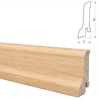 PRÓBKA 20 CM - Listwa przypodłogowa drewniana do malowania, dąb europejski surowy, 60x21 mm