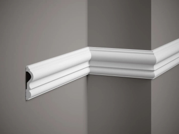 Listwa ścienna biała MD338 wym. 200 x 2.1 x 8 cm, z PolyForce