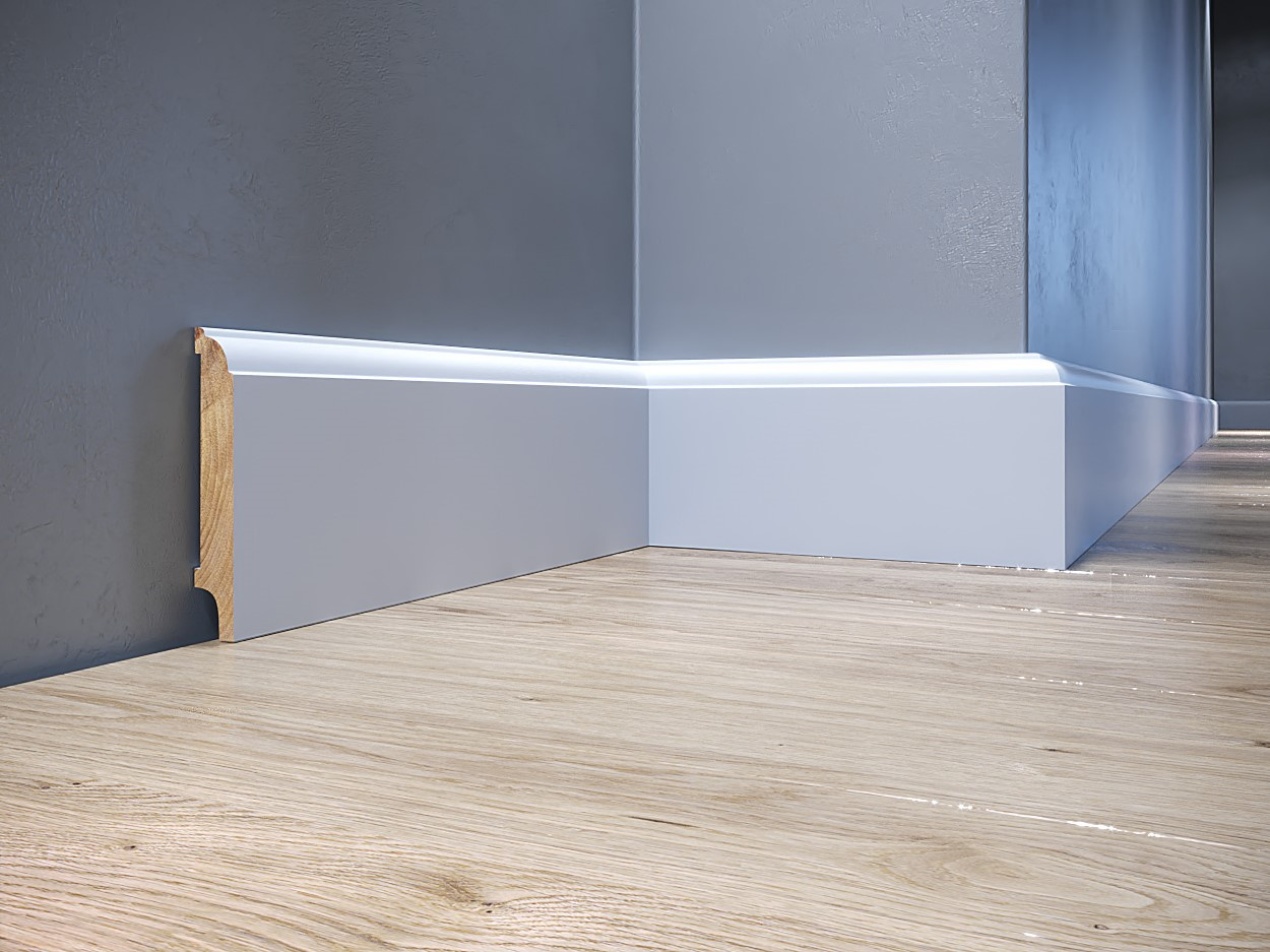 Listwa przypodłogowa drewniana lakierowana AGAT 91 (240 cm x 9,1 cm x 1,6 cm) iglaste