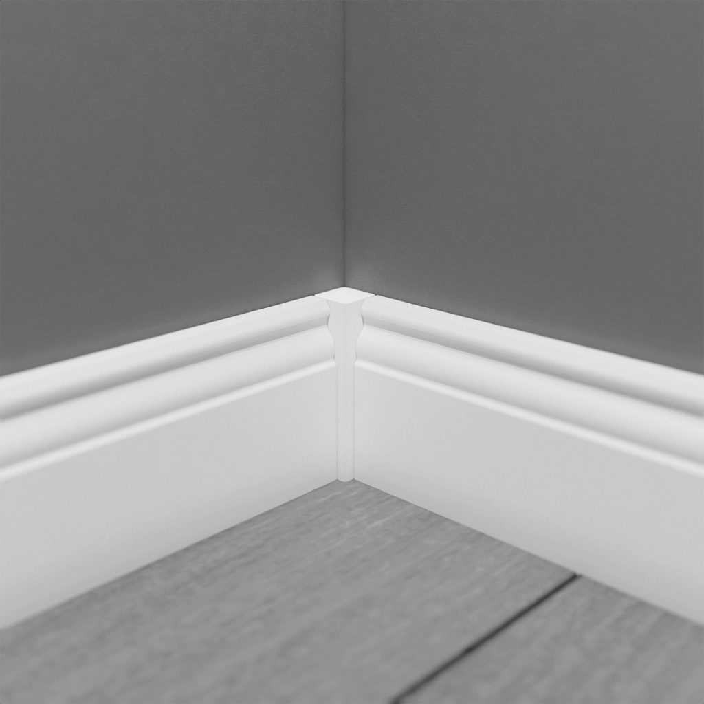 PRÓBKA 20 CM - Listwa przypodłogowa MDF TRIO R5, Biała Premium, 10cm