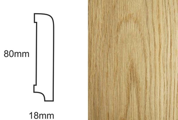 Listwa przypodłogowa fornirowana lakierowana CP80 R10 (240 cm x 8 cm x 1,8 cm) dąb
