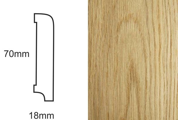 Listwa przypodłogowa fornirowana lakierowana CP70 R10 (240 cm x 7 cm x 1,8 cm) dąb