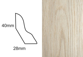 Listwa przypodłogowa fornirowana nielakierowana LP50 (240 cm x 40 mm x 28 mm) dąb