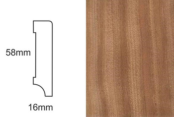 Listwa przypodłogowa fornirowana nielakierowana CP58 (240 cm x 5,8 cm x 1,6 cm) sapella