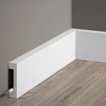 Listwa przypodłogowa Premium MD008P biała wym. 200 x 1.7 x 8 cm, z PolyForce