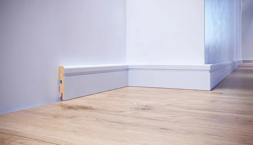 Listwa przypodłogowa MDF lakierowana biała FOGE LB2 - 8cm