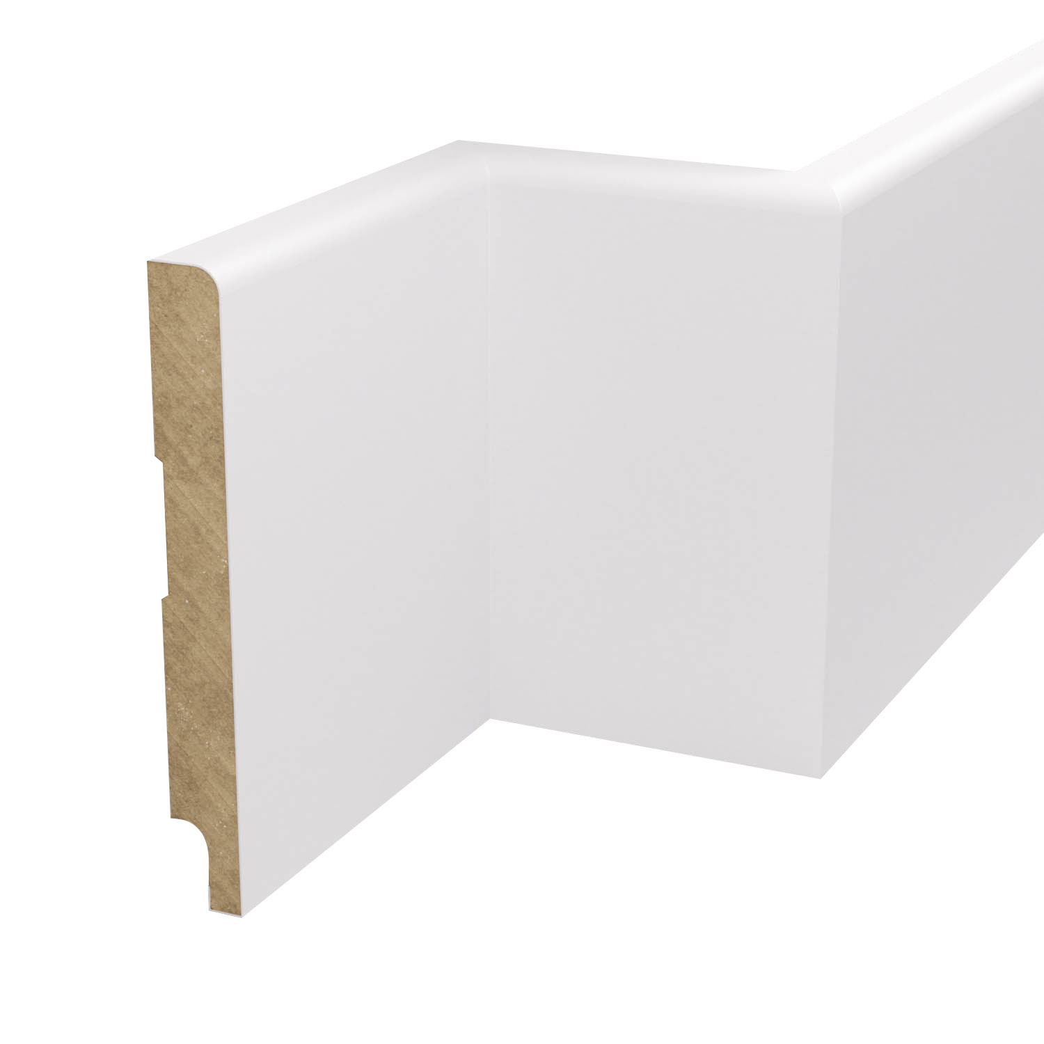 PRÓBKA 20 CM - Listwa przypodłogowa MDF lakierowana biała z wodoodporną powłoką TRIO SLIM 10cm