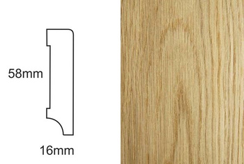 Listwa przypodłogowa fornirowana lakierowana CP58 (240 cm x 5,8 cm x 1,6 cm) dąb