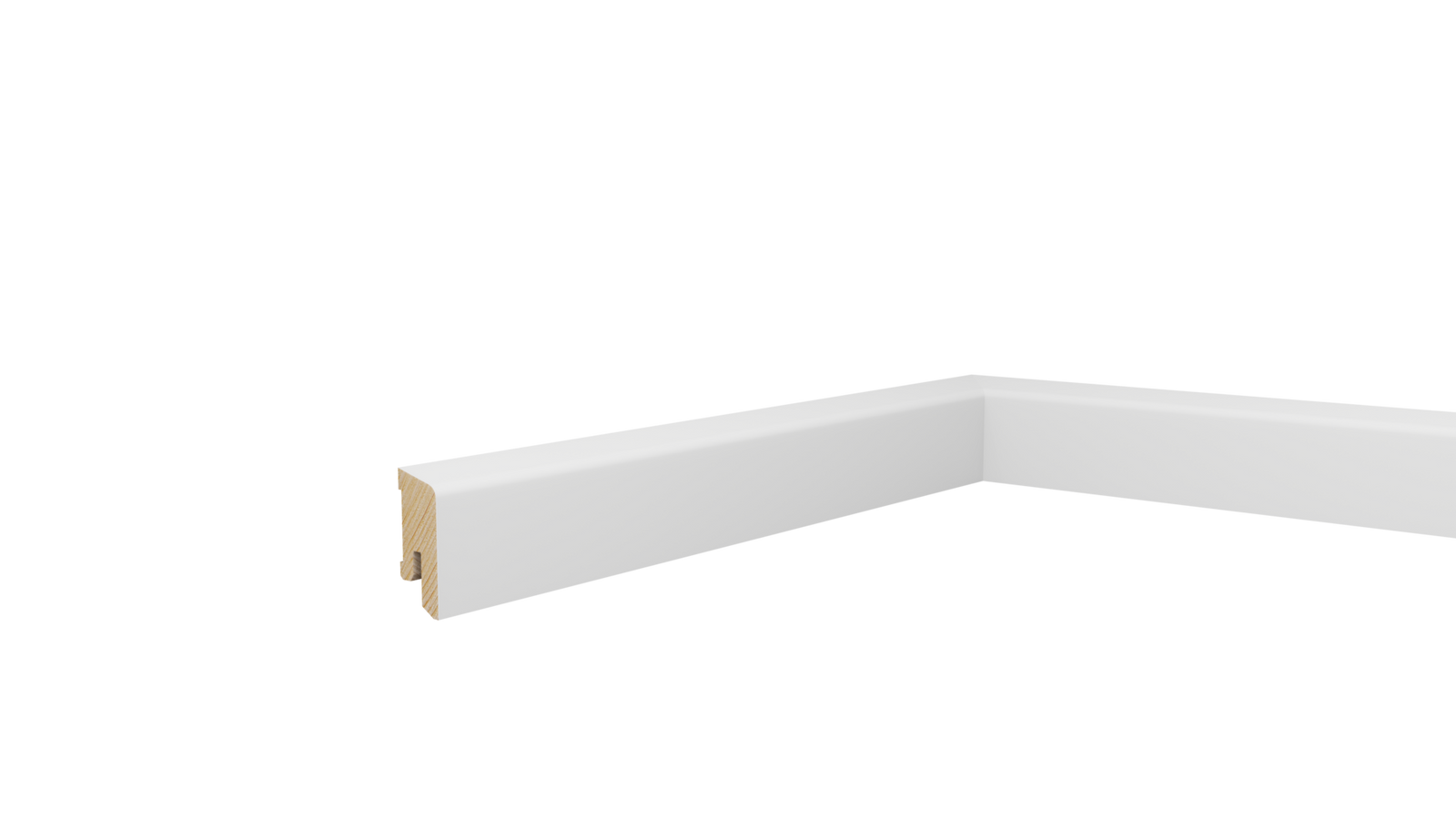 PRÓBKA 20 CM - Listwa przypodłogowa 40x15 mm - świerkowa Premium – biała, powłoka Polyblend, 4cm