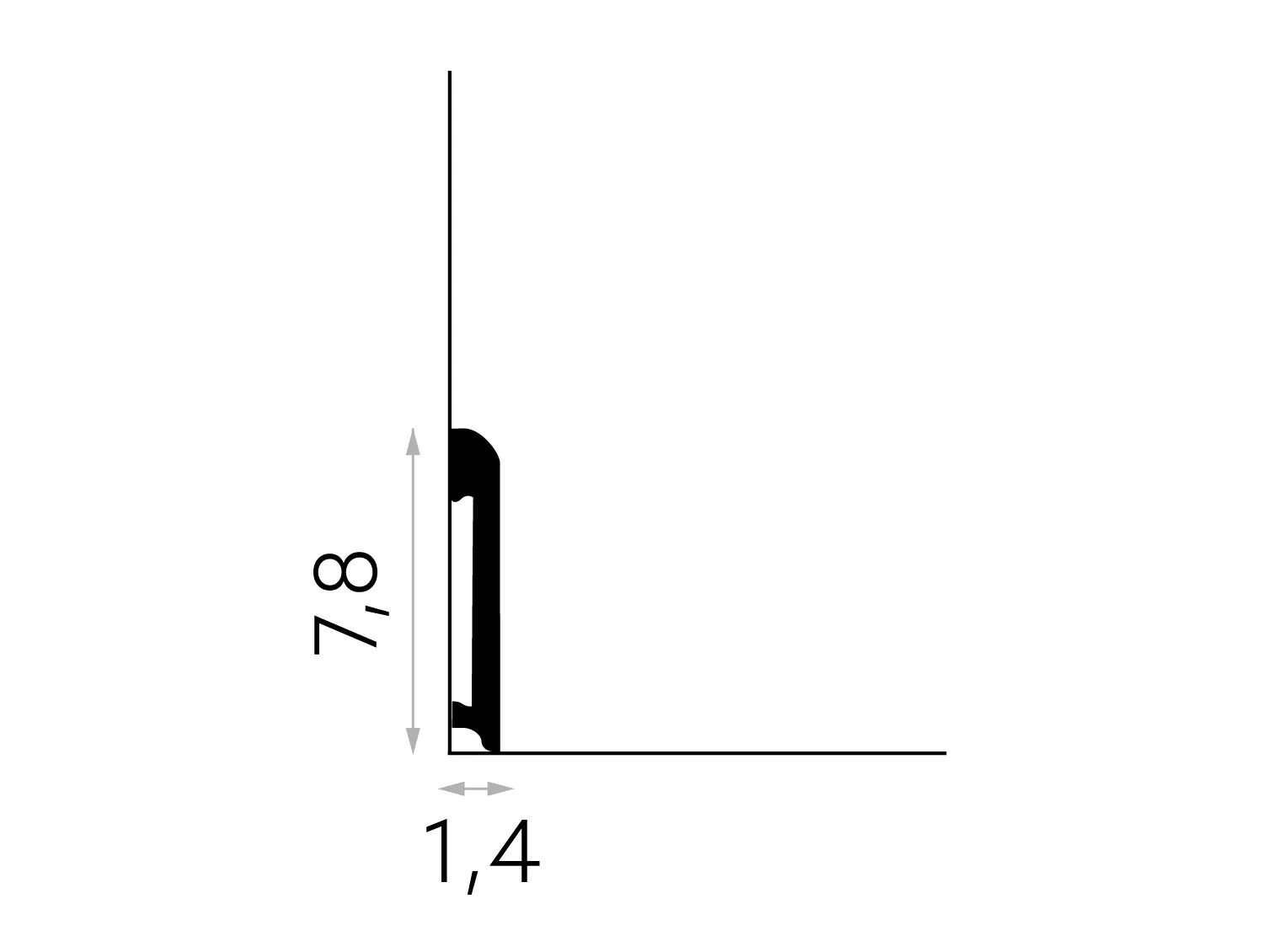 MD234 Listwa poliuretanowa biała wym. 200 x 1.4 x 7.8 cm, z PolyForce