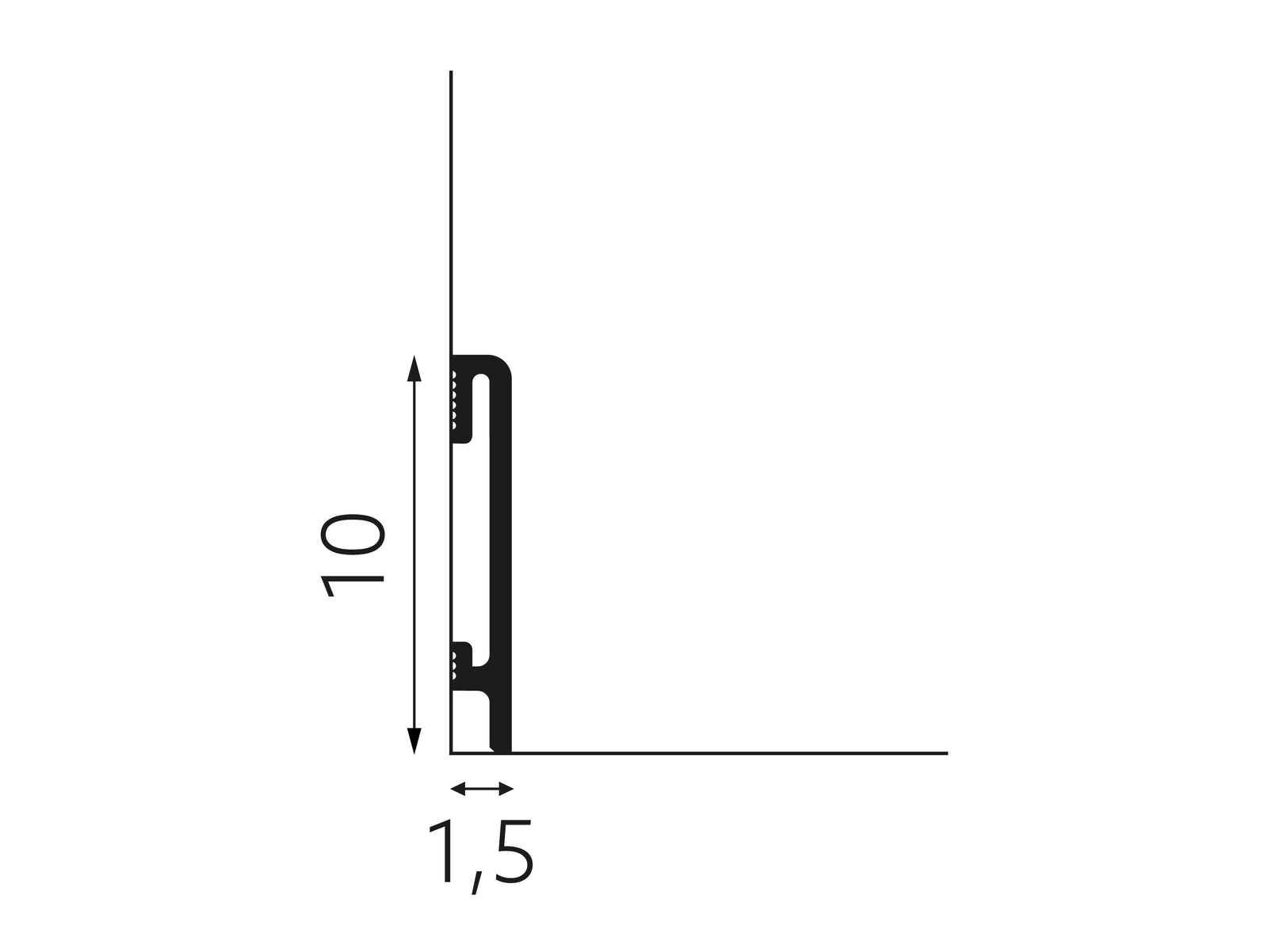 Listwa przypodłogowa Premium Floor Durofit PF100B czarna 10 cm