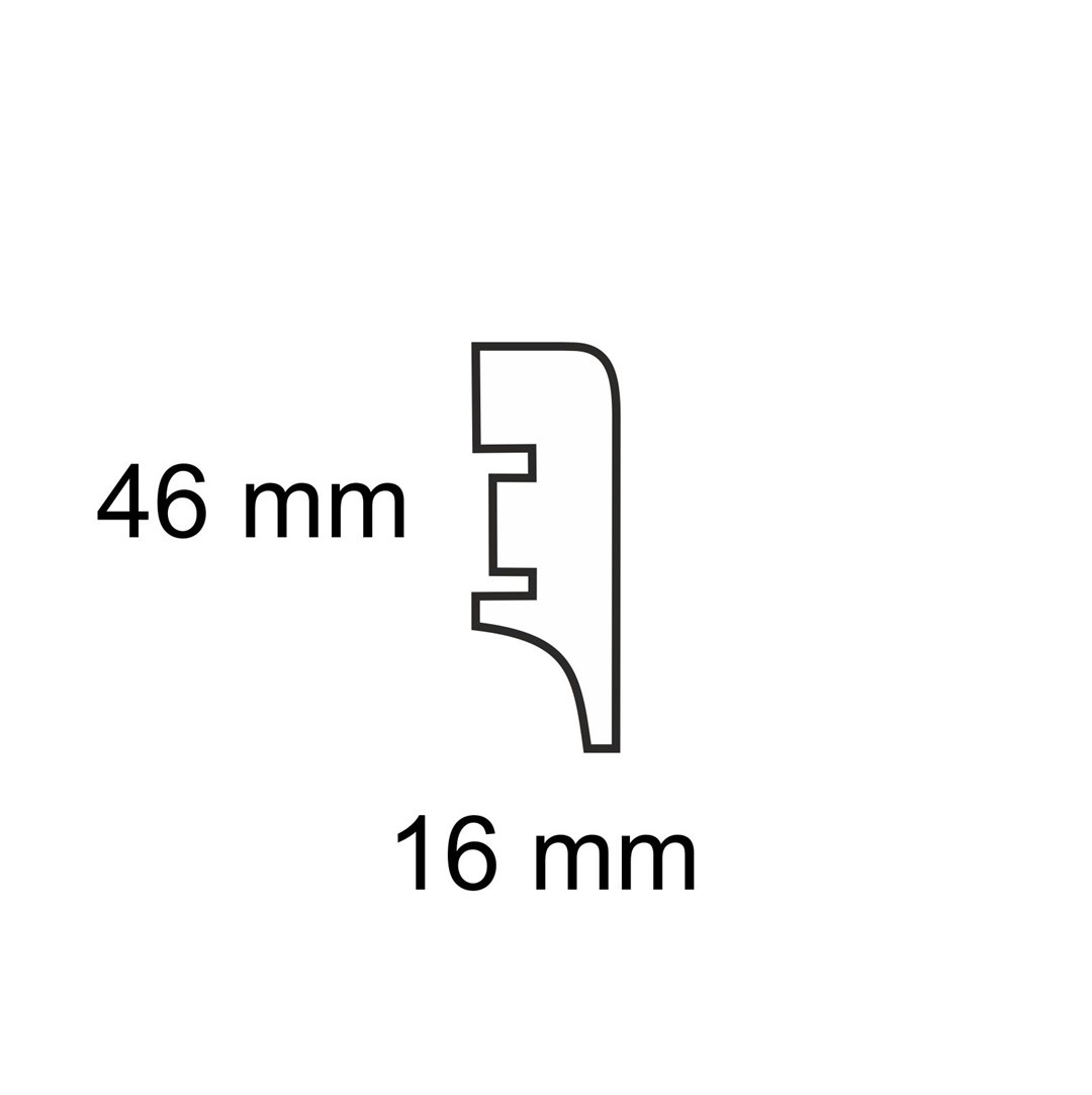 Listwa przypodłogowa drewniana lakierowana PW46 (220 cm x 4,6 cm x 1,6 cm) iglaste