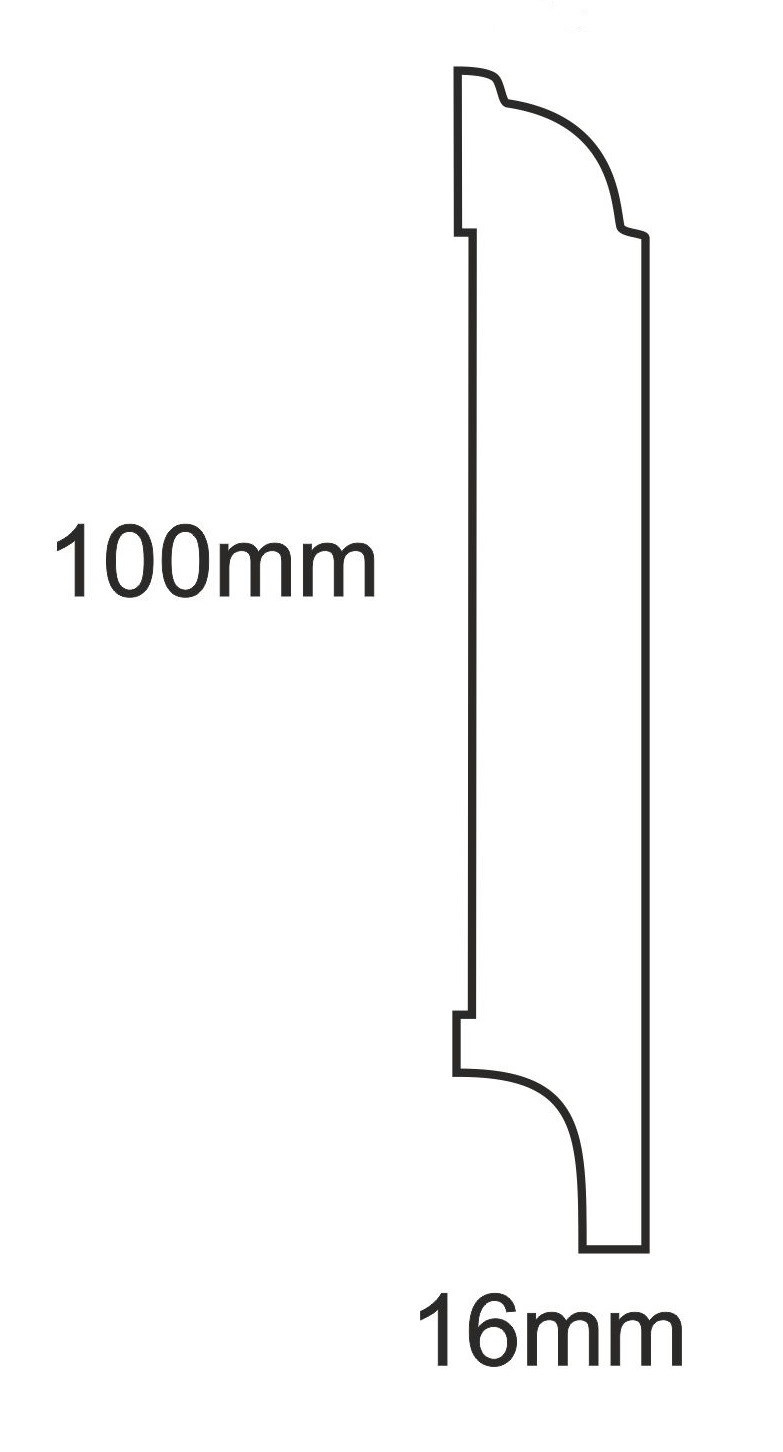 Listwa przypodłogowa MDF PLUS wilgocioodporna F5 (262 cm x 10 cm x 1,6 cm) lakier biały półmatowy RAL 9003