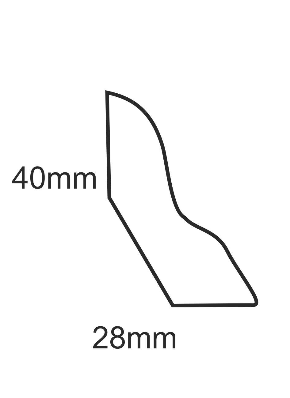 Listwa przypodłogowa fornirowana nielakierowana LP50 (240 cm x 4 cm x 2,8 cm) dąb czerwony